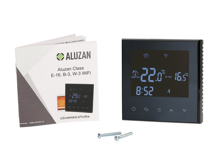 Aluzan Class B-3 WiFi, programmierbarer Raumthermostat zur Kesselschaltung, fernsteuerbar über Android- oder iOS-App