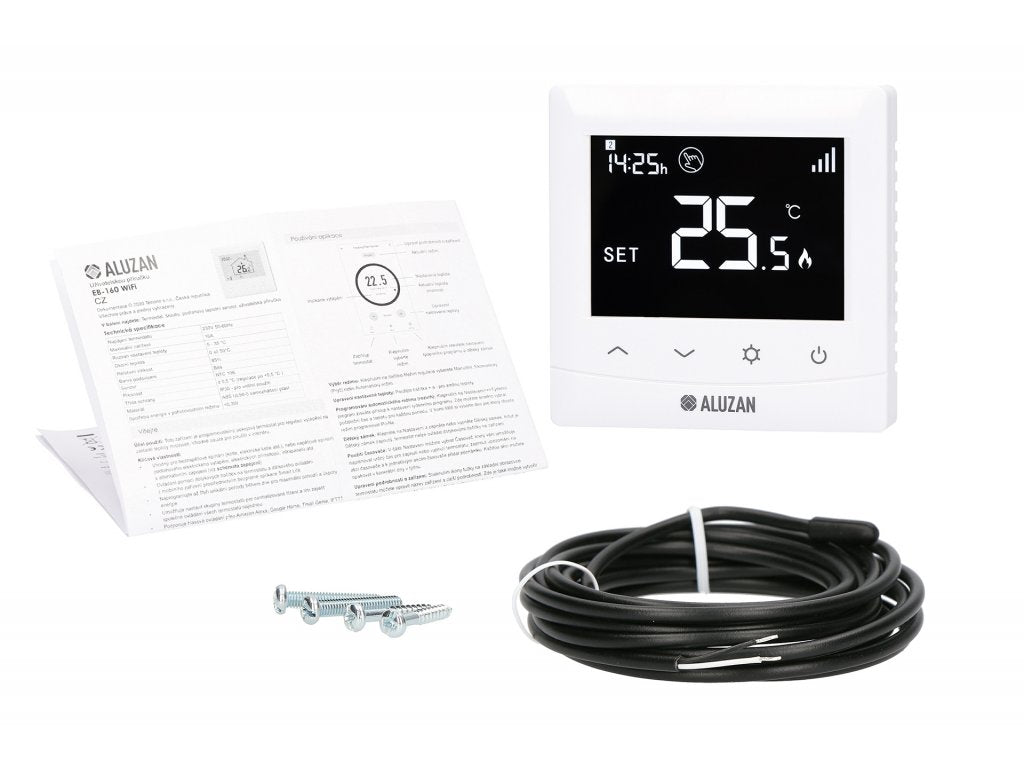 Aluzan EB-160 WiFi, programmierbarer Thermostat zur Steuerung von Heizkesseln und Elektroheizungen bis zu 16A