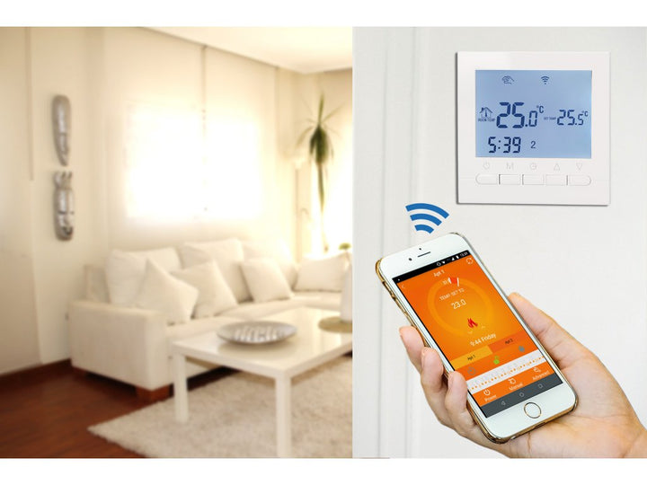 Aluzan B-3 WiFi, programmierbarer Raumthermostat zur Kesselschaltung, fernsteuerbar über Android- oder iOS-App